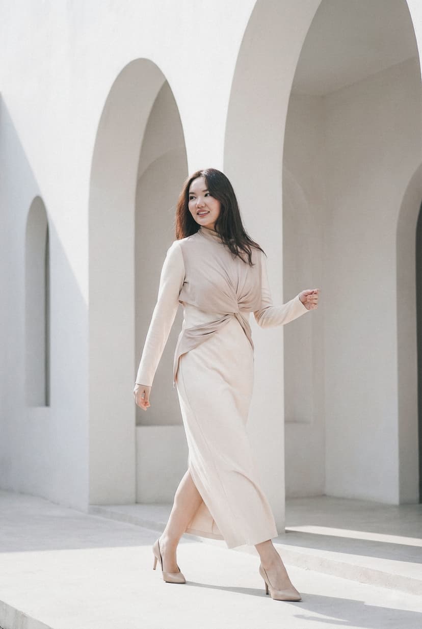 Платье из джерси с перекрученным лифом