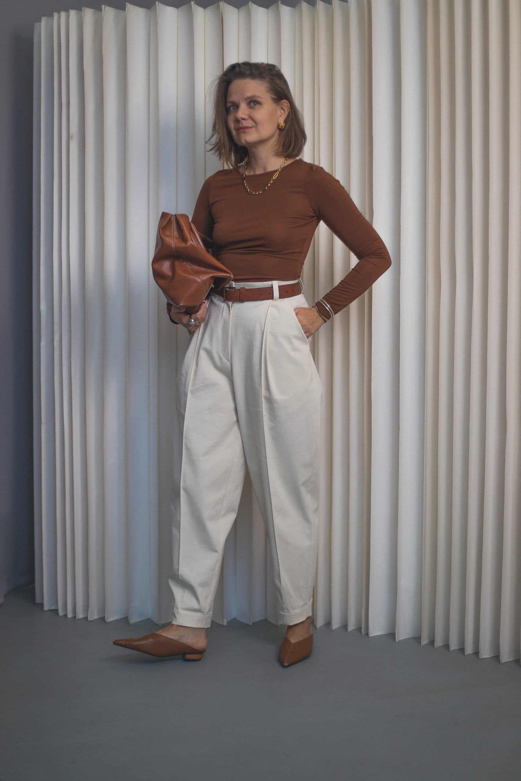 Джинсы-Бананы из денима с эластаном