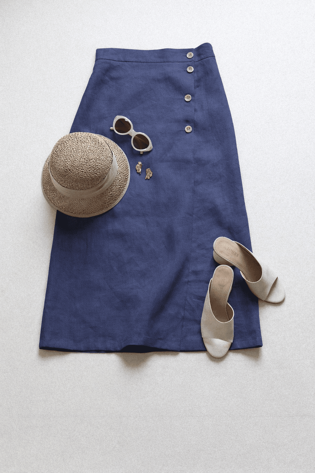 Юбка с запахом "4 пуговицы" из льна