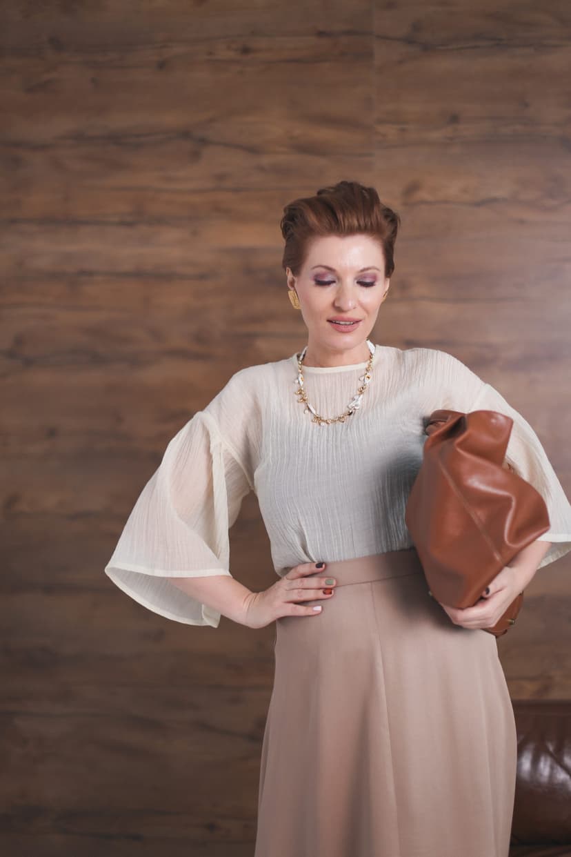 Блуза Лея из жатого тенсел-шифона