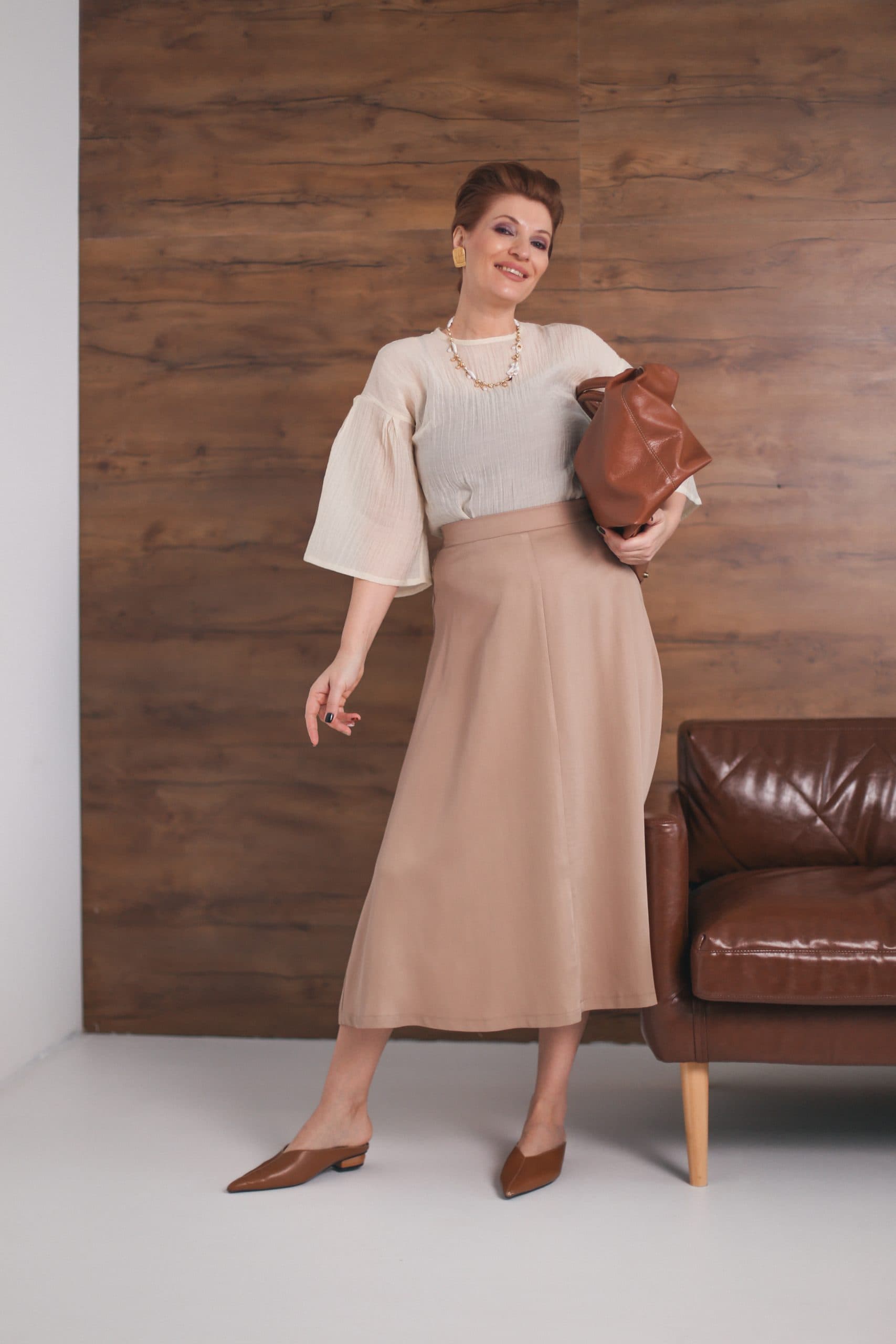 Блуза Лея из жатого тенсел-шифона