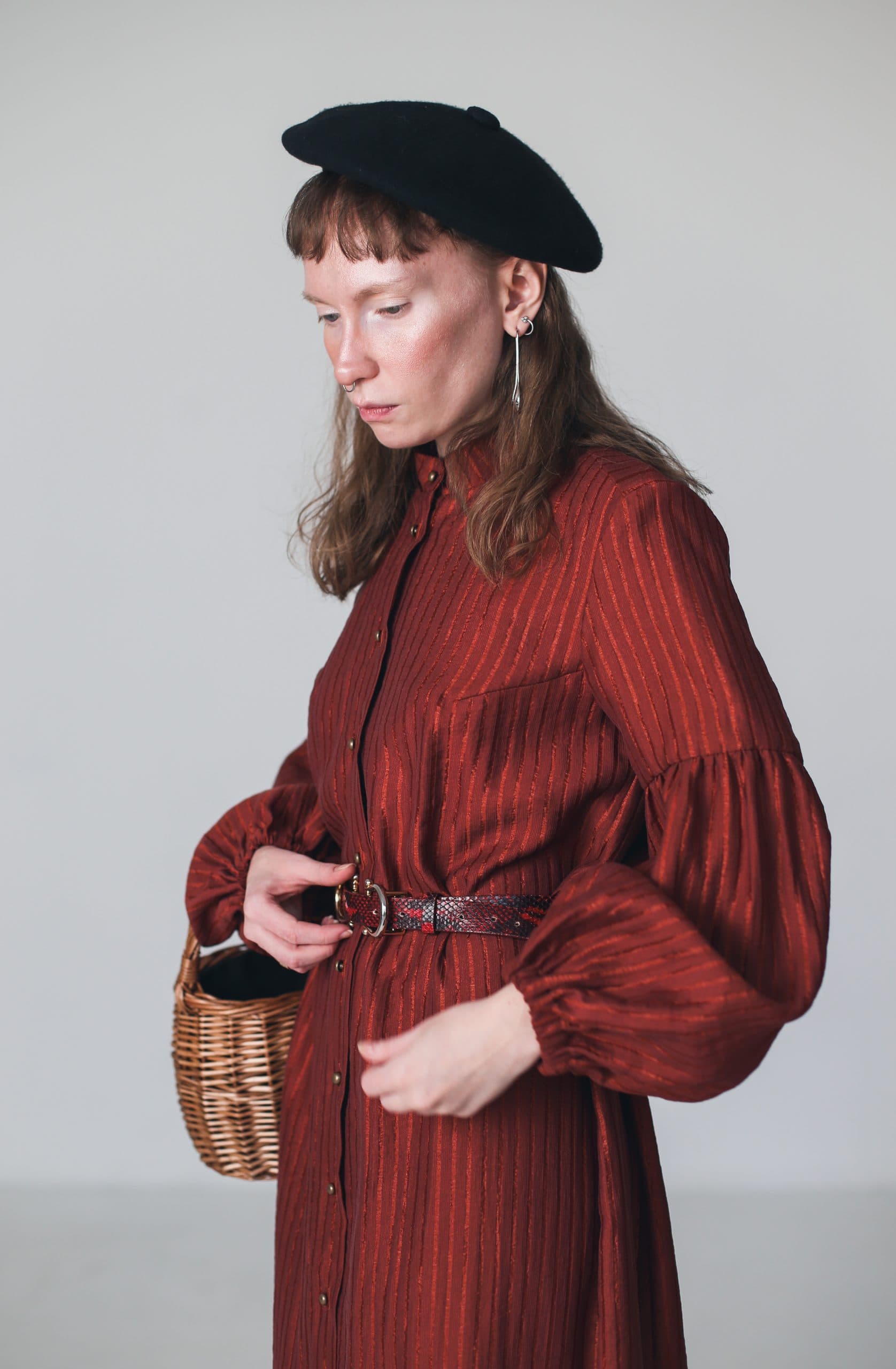 Платье Сури из тенсела в рельефную полоску